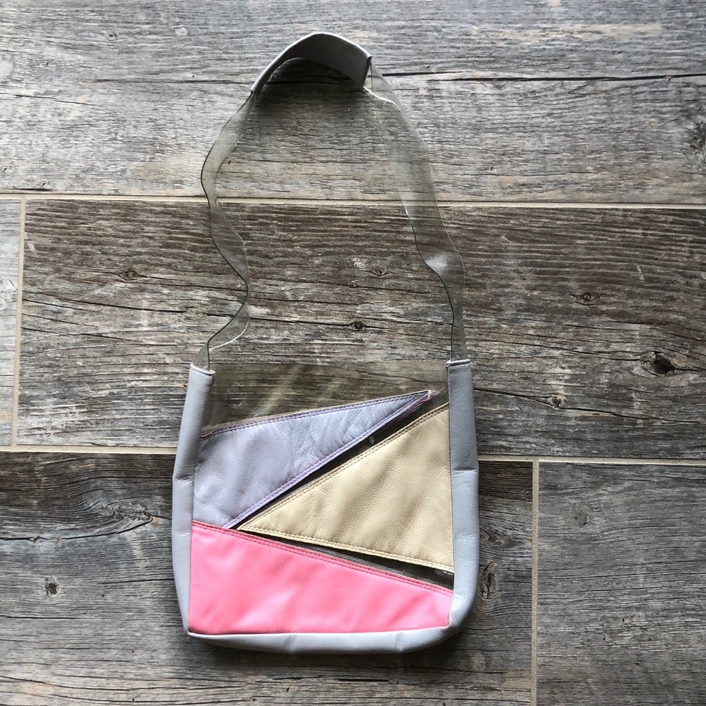Leather and Clear Plastic Purse
